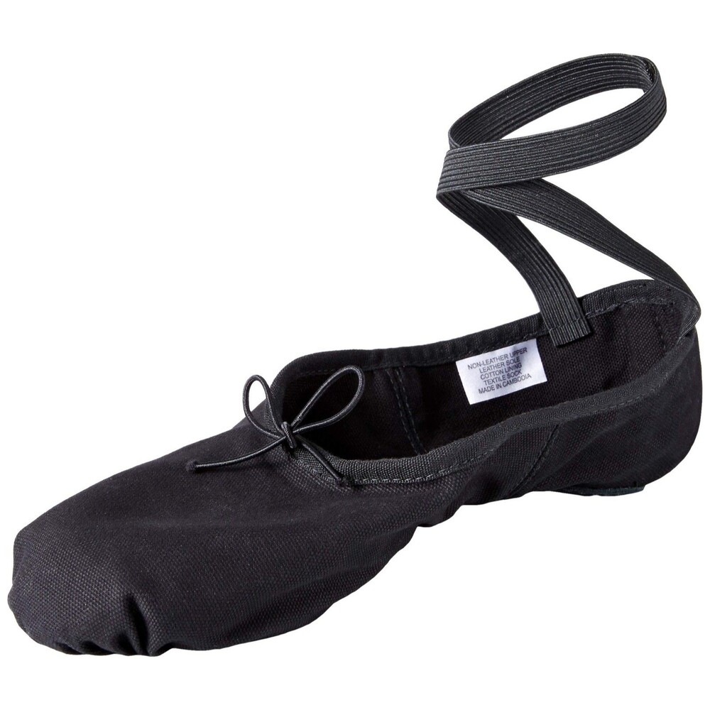 Bloch Men's Pump Split Sole Canvas Ballet Slipper Dance Shoe Black Size 4 B US